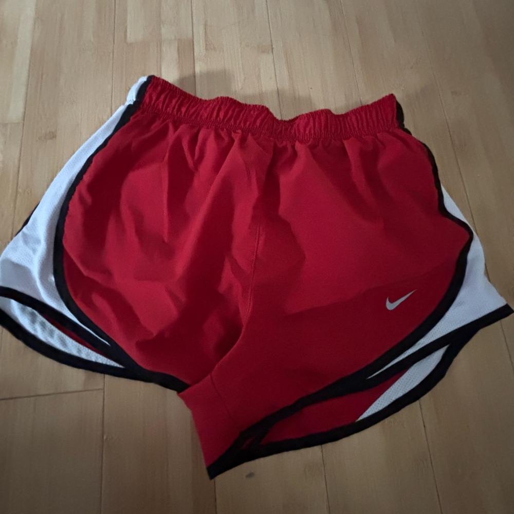 Nike Red and White Athletic Shorts Lightweight Design